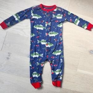 Little Blue House Fish Pattern 6-12 Months